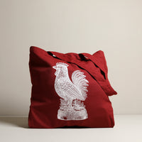 'From the Land' rooster tote bag -  red
