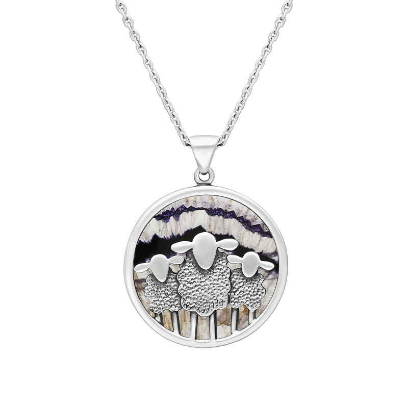 Sterling Silver Blue John Round Sheep Pendant – Chatsworth Shop