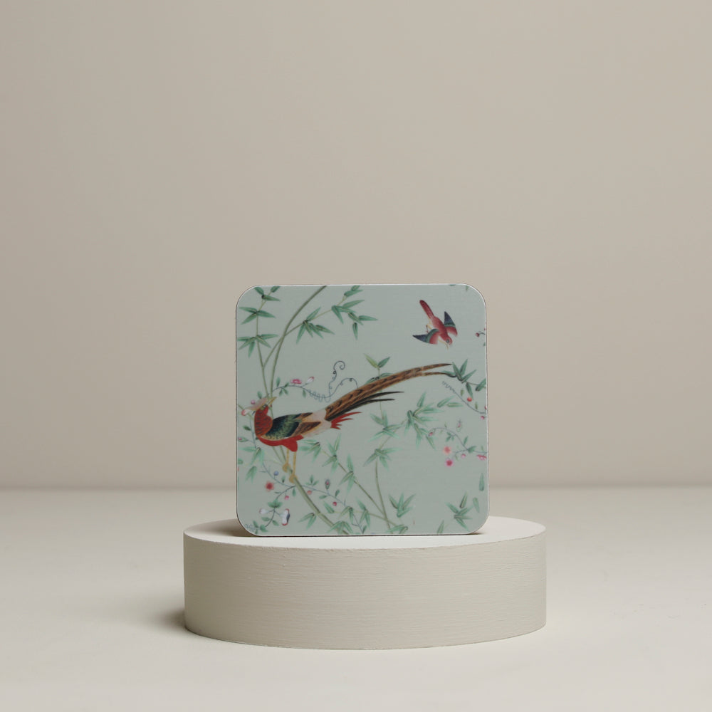 Chinese Wallpaper Coaster - Leicester Blue Birds – Chatsworth Shop