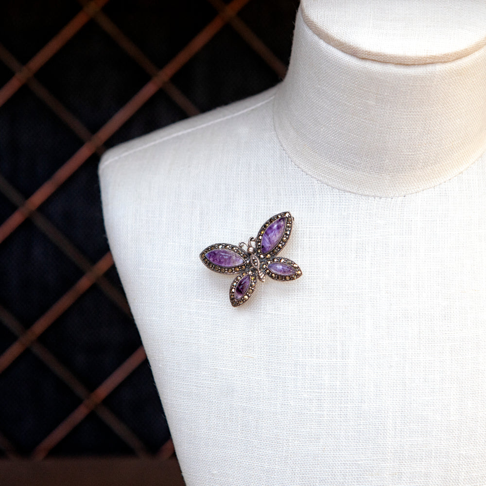 Sterling silver online butterfly brooch