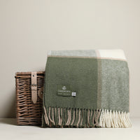 Olive Check Lambswool Throw