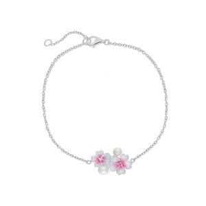 
                  
                    Silver, Pearl & Pink Sapphire Double Cherry Blossom Bracelet
                  
                