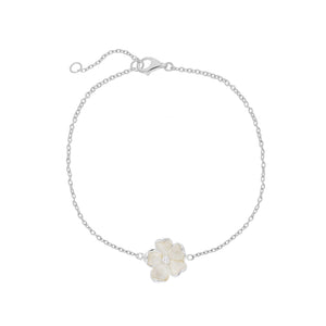 
                  
                    Silver, White Enamel & Diamond Flower Bracelet
                  
                