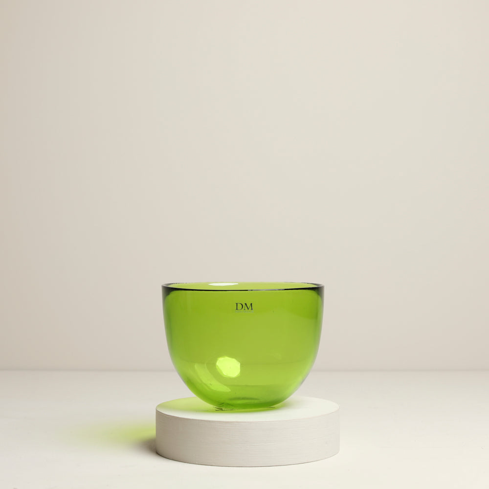 Lime green glass bowl - medium