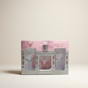 
                  
                    Chatsworth small batch rose pink gin & stag glasses gift set
                  
                