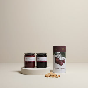 
                  
                    Dark cherry biscuits & preserves selection
                  
                