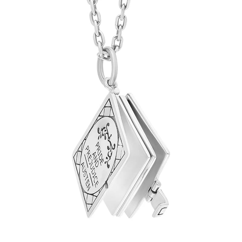 
                  
                    Sterling Silver Pride and Prejudice Hinged Book Charm Necklace
                  
                