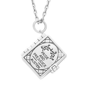 
                  
                    Sterling Silver Pride and Prejudice Hinged Book Charm Necklace
                  
                