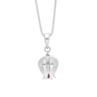 Silver & Garnet 3D Tulip Pendant