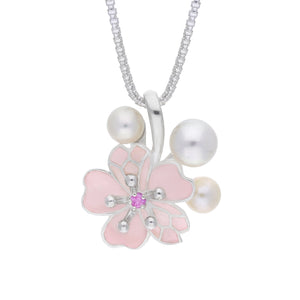
                  
                    Silver, Pearl & Pink Sapphire Cherry Blossom Pendant
                  
                