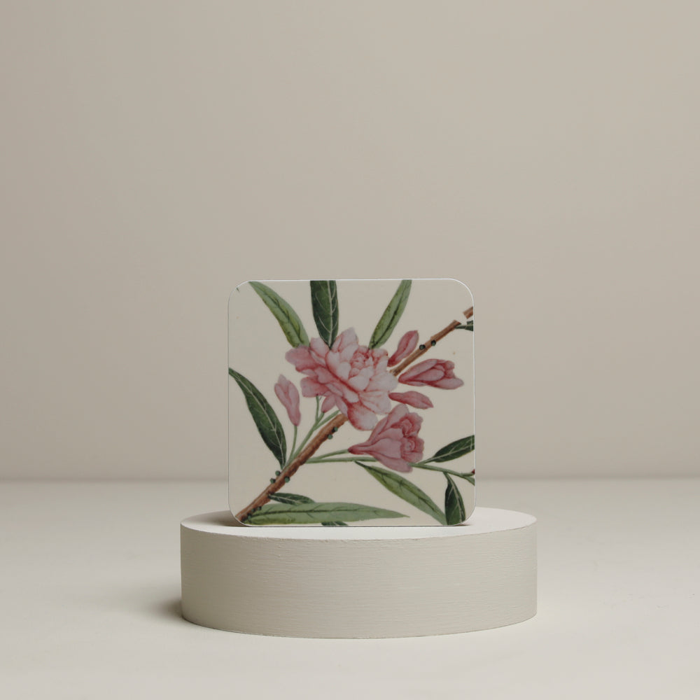 Chinese Wallpaper coaster - Wellington Cream flowers