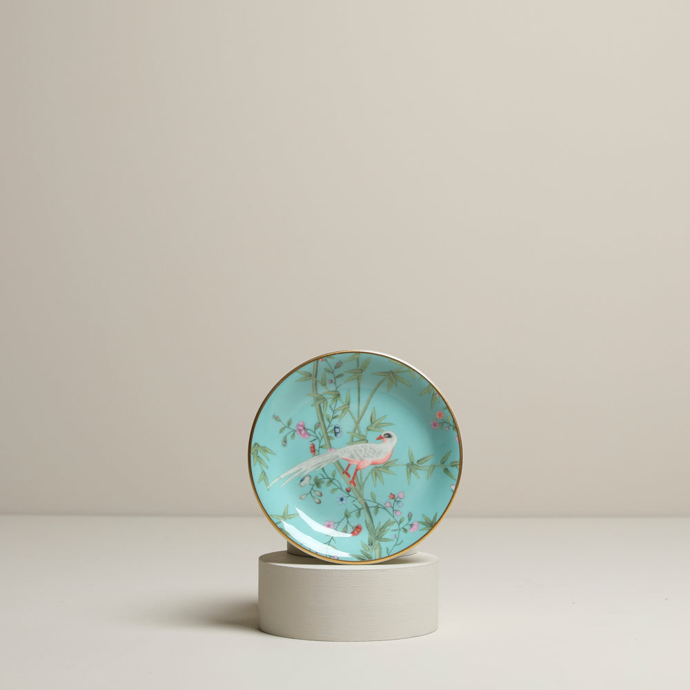 Chinese Wallpaper trinket plate - Leicester Blue