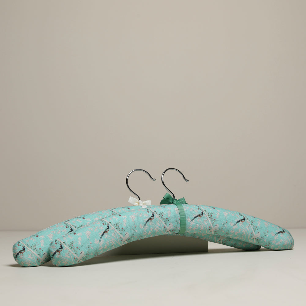 Chinese Wallpaper padded coat hangers - set of two