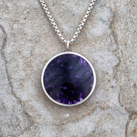 Sterling Silver Blue John Double Sided Necklace