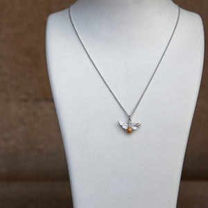 
                  
                    Sterling silver, Swarovski crystal and enamel bee necklace
                  
                