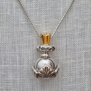
                  
                    Sterling silver ball and leaf necklace
                  
                