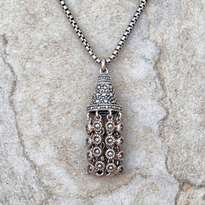 
                  
                    Sterling silver and marcasite chandelier necklace
                  
                