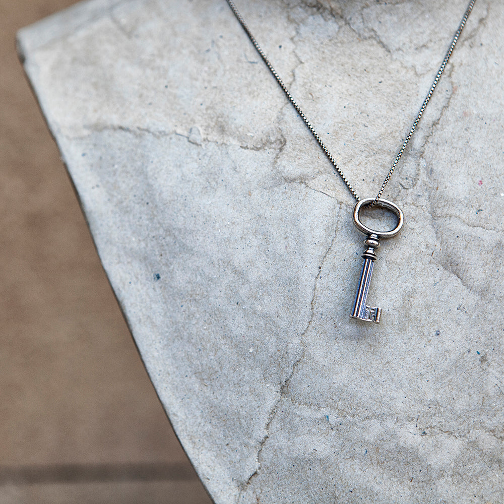 
                  
                    Sterling silver open key necklace
                  
                